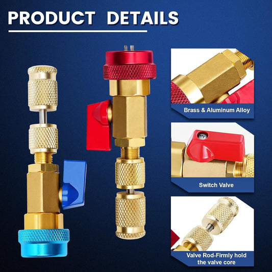Kit Herramienta para Remover e Instalar Gusanos (Valve Core) (Sacagusanos) A/C R134A R1234YF R22 | QMP-TE00301