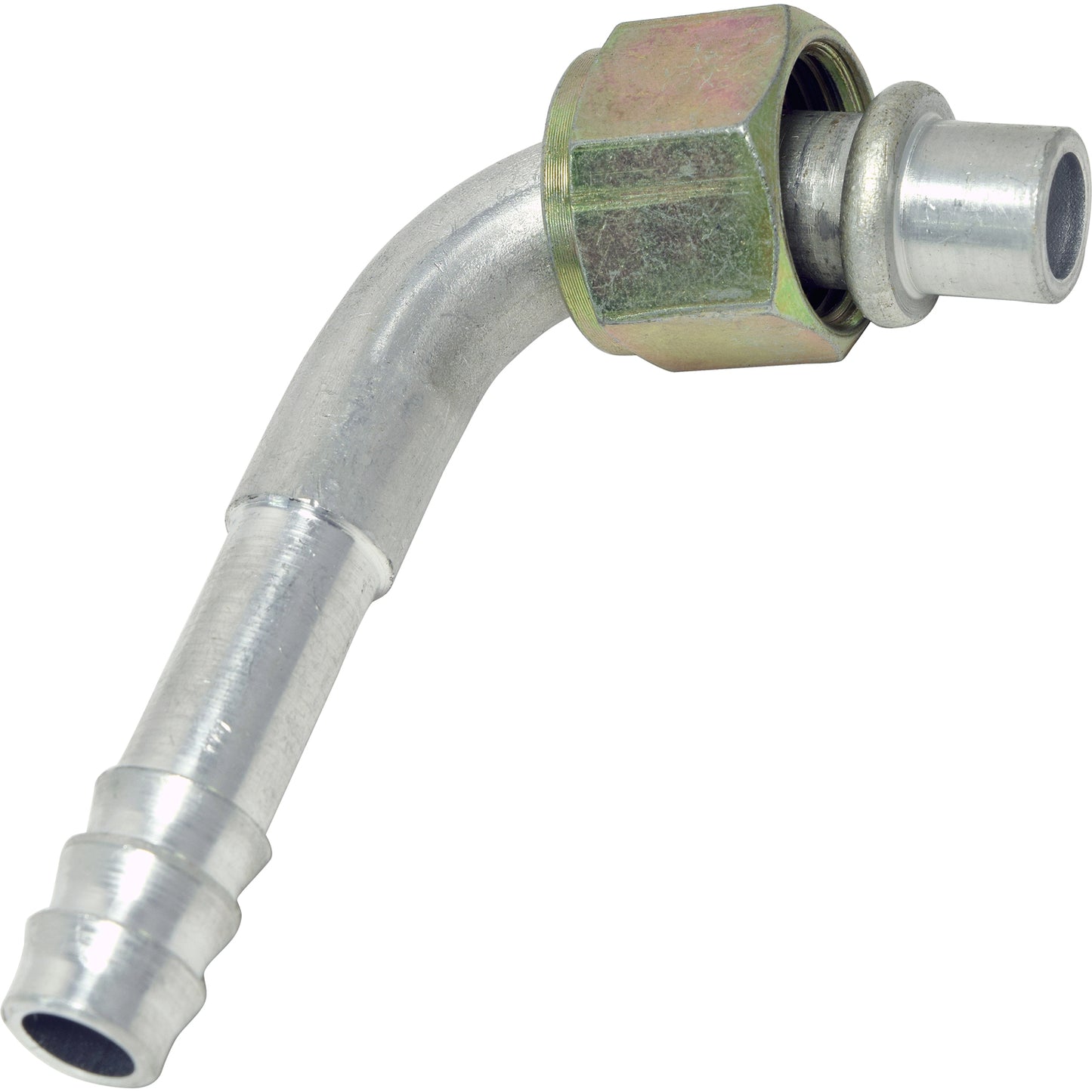 Aluminum 90º Female Oring Barb Fitting FT 13/32 Bajito