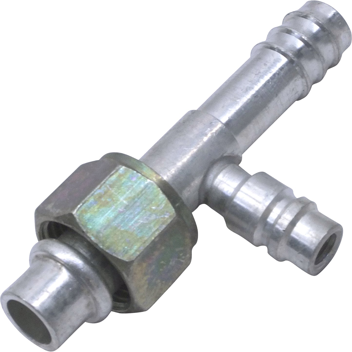 Aluminum Str. Female Oring Barb Ftg. w/ Svc Port