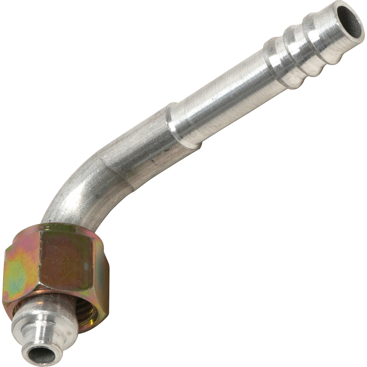 Aluminum 90º Female Oring Barb Fitting