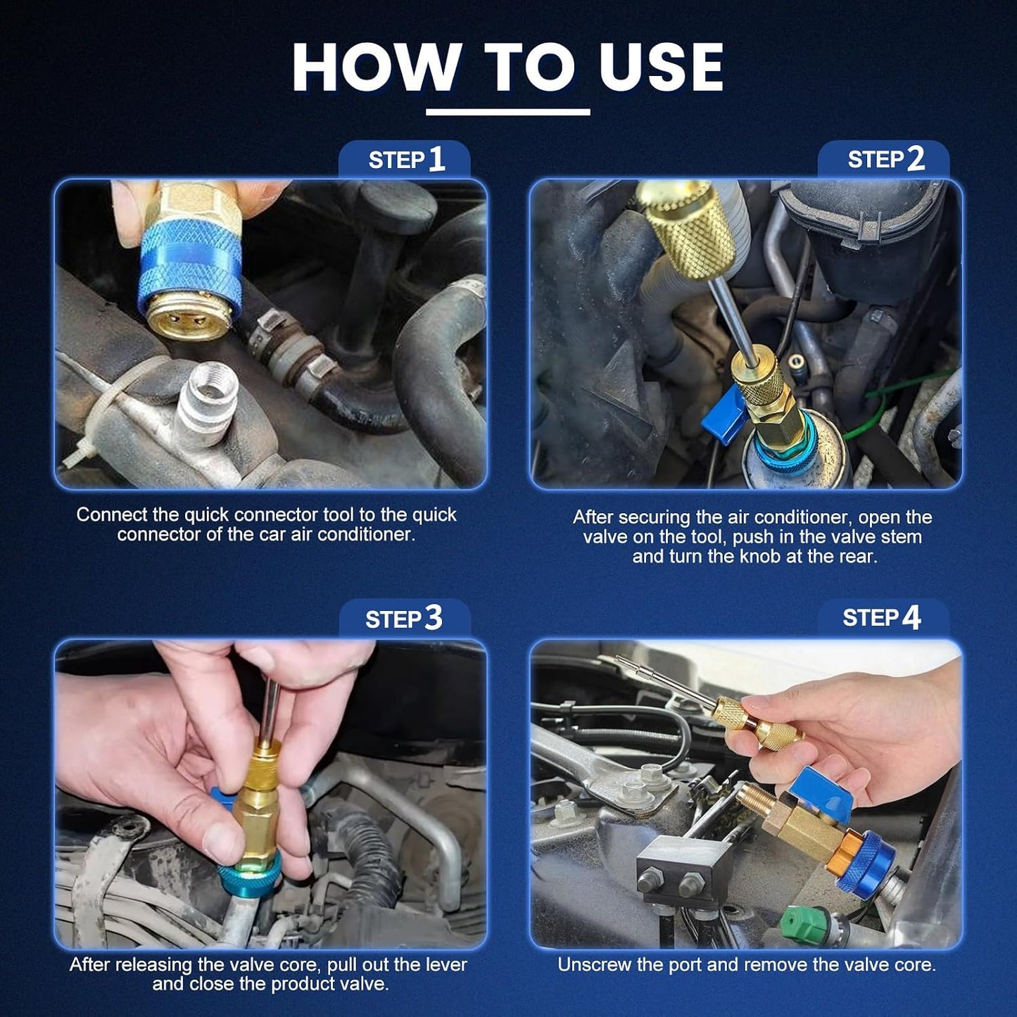 Kit Herramienta para Remover e Instalar Gusanos (Valve Core) (Sacagusanos) A/C R134A R1234YF R22 | QMP-TE00301