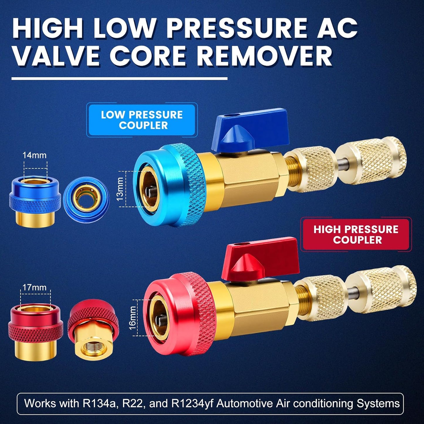 Kit Herramienta para Remover e Instalar Gusanos (Valve Core) (Sacagusanos) A/C R134A R1234YF R22 | QMP-TE00301