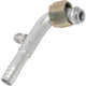 Aluminum 90º Female Oring Barb Fitting w/ Svc Port