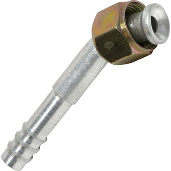 compare product Aluminum 45º Female Flare Barb Fitting 13/32 Flear 45g