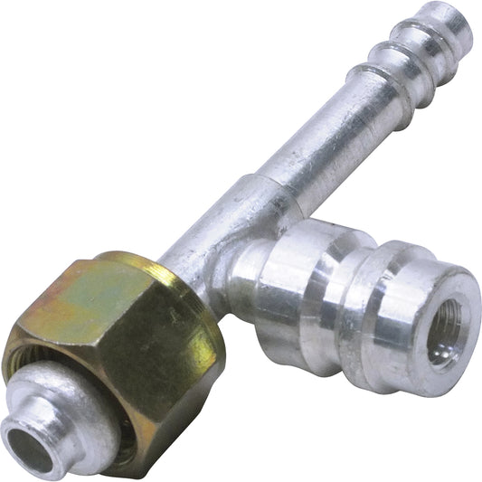 Aluminum Str. Female Oring Barb Ftg. w/ Svc Port