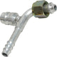 Aluminum 45º Female Oring Barb Fitting w/ Svc Port