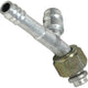 Aluminum 45º Female Oring Barb Fitting w/ Svc Port