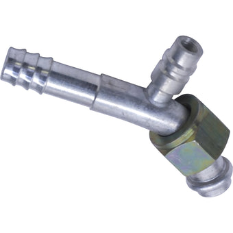 compare product Aluminum 45º Female Oring Barb Fitting w/ Svc Port
