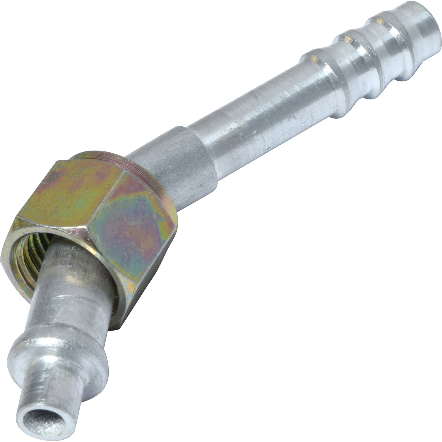 Aluminum 45º Female Oring Barb Fitting